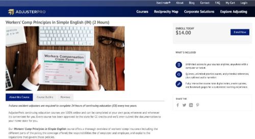 AdjusterPros Workers’ Comp Principles in Simple English (IN) (2 Hours)