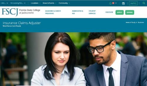 FSCJ Insurance Claims Adjuster Workforce Certificate