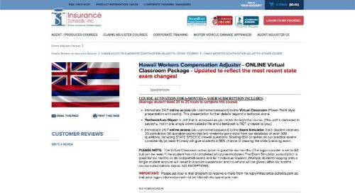 Insurance Schools, Inc. Hawaii Workers’ Compensation Adjuster Package