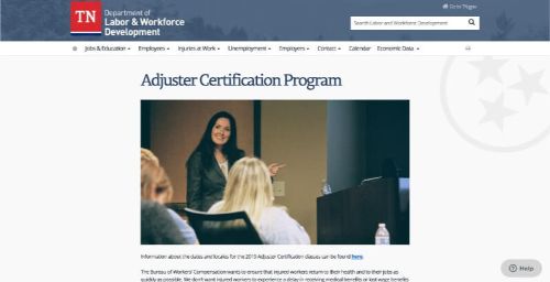 Tennessee Adjuster Certification Program