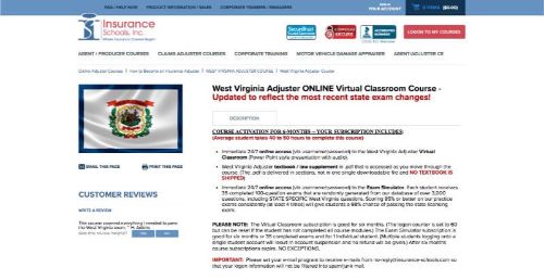 Insurance Schools, Inc. West Virginia Adjuster Course
