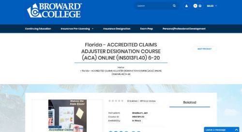 Broward College Florida Accredited Claims Adjuster Designation Course