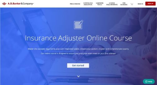 A.D. Banker & Co. Insurance Adjuster Online Course
