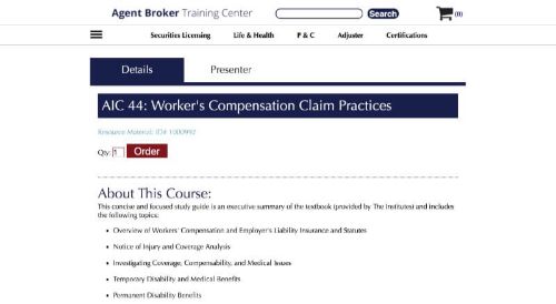 AB Training Center Workers’ Compensation Claims Practices (AIC Courses)